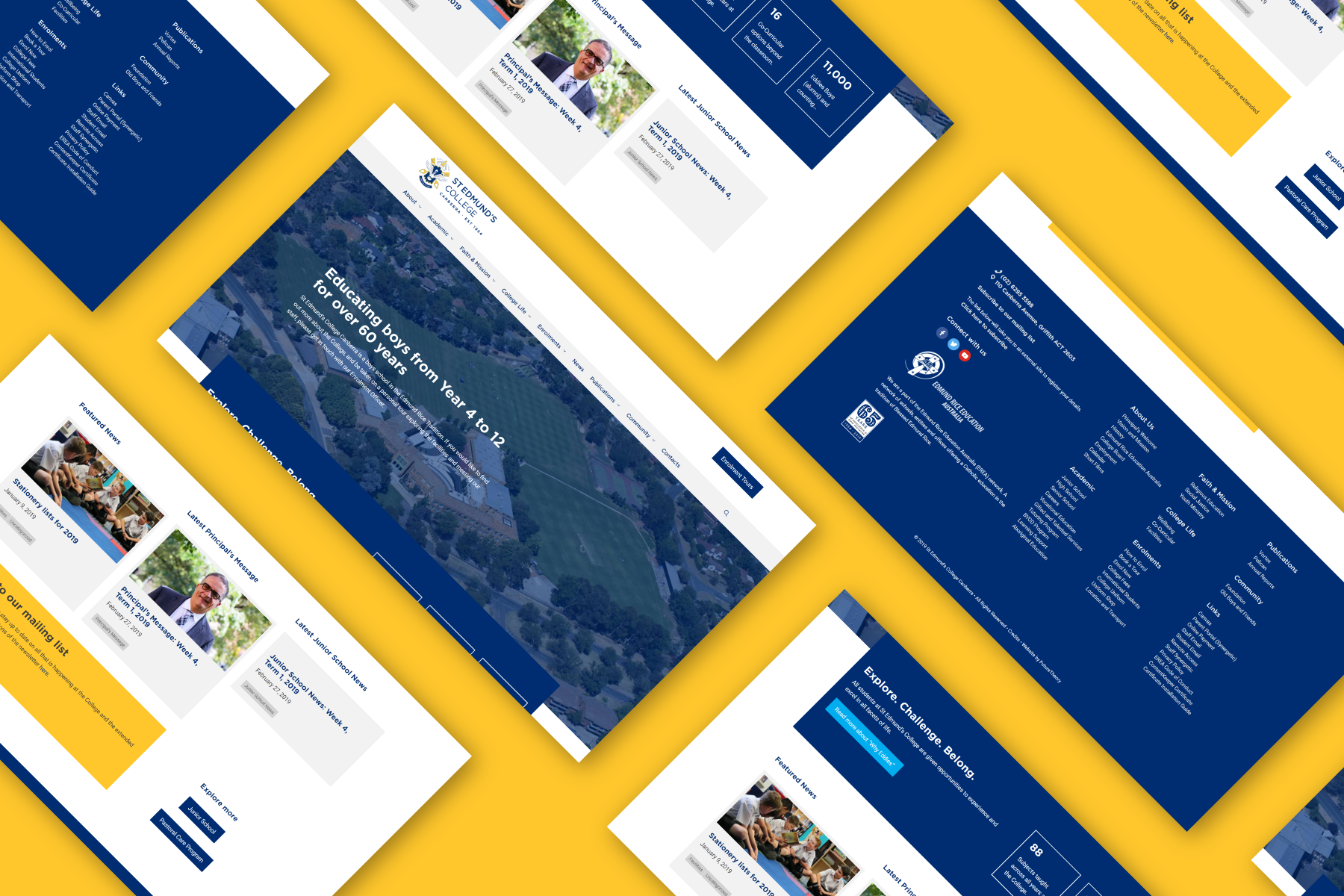 Mockup of St Edmund's College website.
